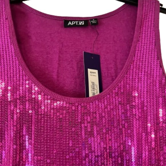 Apt 9 Pink Sequin Front Tank Top - Small - Picture 2 of 3